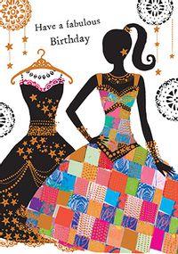 Tap to view Girl In Dress Birthday Card