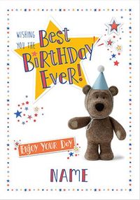 Tap to view Barley Bear Best Birthday Personalised Card