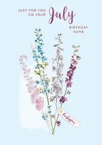 Tap to view July Birthday Personalised Card
