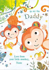 Tap to view From your little Monkey personalised Father's Day Card