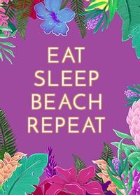 Tap to view Eat Sleep Beach Repeat Personalised Card
