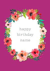 Tap to view Neon Blush - Birthday Card Pink Laurel
