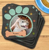 Tap to view Dog Paw Print Photo Coaster