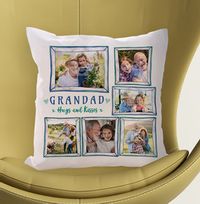Tap to view Grandad Hugs and Kisses Multi Photo Cushion