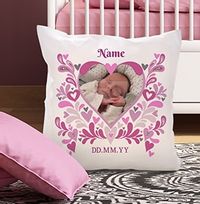 Tap to view Baby Girl Heart Photo Cushion