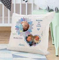 Tap to view Baby Boy Personalised Cushion - Welcome