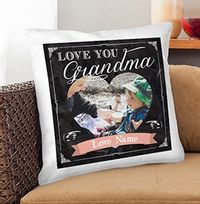 Tap to view Love You Grandma Personalised Chalk Cushion