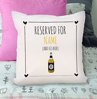 Tap to view Reserved for Man and Beer Personalised Cushion
