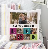 Tap to view All you need is Love Photo Collage Cushion