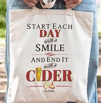 Tap to view End Each Day With Cider Personalised Tote Bag