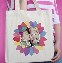 Tap to view Fabric Flower Photo Tote Bag