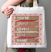 Tap to view Girly Gold & Pink Lovely Banner Tote Bag