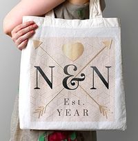 Tap to view Couples Initials Personalised Tote Bag