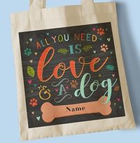 Tap to view Love and Dogs Personalised Tote Bag