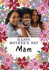 Tap to view Mam Mother's Day Floral Photo Card