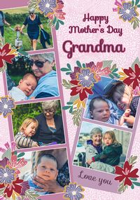 Tap to view Grandma Floral Multi Photo Mother's Day Card