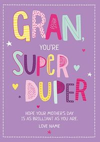 Tap to view Gran You're Super Duper Personalised Card