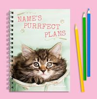 Tap to view Personalised Tabby Cat Notebook, Purrfect Plans