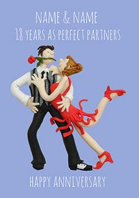Tap to view 18 Years - Perfect Partners Anniversary Personalised Card