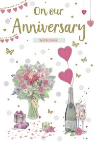 Tap to view On Our Anniversary Personalised Flower Card
