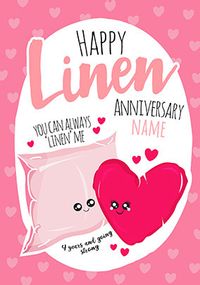 Tap to view 4th Anniversary Linen personalised Card