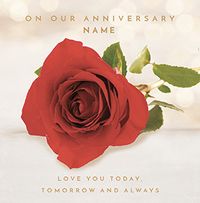 Tap to view On Our Anniversary Personalised Rose Card