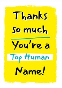 Tap to view Top Human Personalised Thank You Card