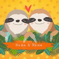 Tap to view Sloth pair Anniversary personalised Card