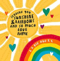 Tap to view Cancer Research Sending you sunshine & rainbows personalised Card