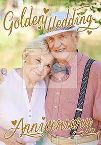 Tap to view Essentials - Anniversary Card Golden Photo Upload