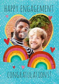 Tap to view Happy Engagement Rainbow Photo Card