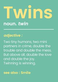 Tap to view Twins Two Tiny Humans Card
