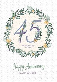 Tap to view 45 Wonderful Years Personalised Card