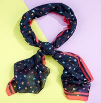 Tap to view Midnight Blue & Coral Falling Star Scarf