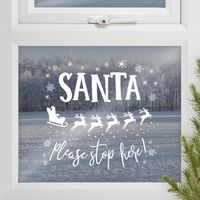 Tap to view Window Sticker - Santa Stop Here