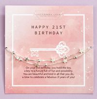 Tap to view 21st Birthday Silver Stars Bracelet