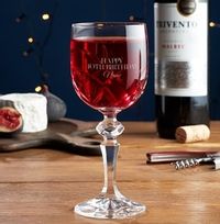 Tap to view Engraved Crystallite Wine Glass - 40th Birthday