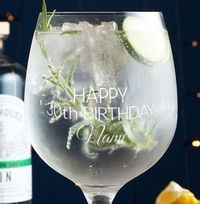 Tap to view Engraved Gin Glass - 30th Birthday