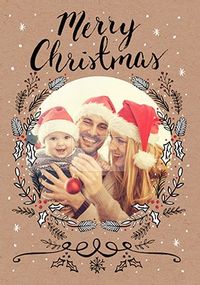 Tap to view Merry Christmas Wreath Photo Postcard