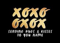 Tap to view Hugs and Kisses personalised Postcard