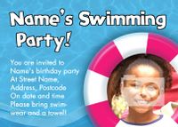 Tap to view Swimming Birthday Party Invite Posctard