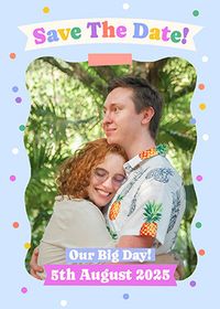 Tap to view Colourful Save The Date Photo Wedding Postcard