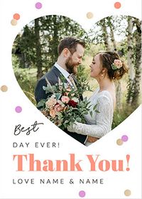 Tap to view Best Day Ever Wedding Thank You Postcard