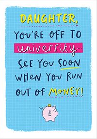 Tap to view Daughter Good Luck AT Uni Card