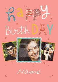 Tap to view Pattern Female Birthday Photo Card