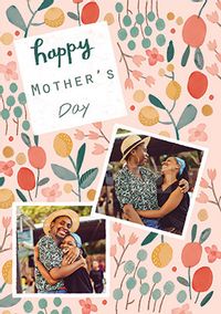 Tap to view Flowers Pattern Photo Mothers Day Card