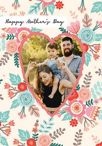 Tap to view Heart Pattern Mothers Day Photo Card