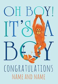 Tap to view Oh Boy It's A Boy New Baby Card