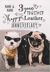 Tap to view 3 Years Personalised Leather Anniversary Card