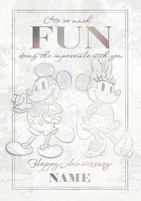 Tap to view ZDISC OOL 27/06/24 Mickey & Minnie Non-Photo Upload Anniversary Card